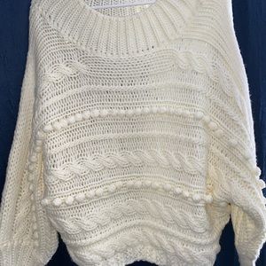 Cream color women’s cropped sweater